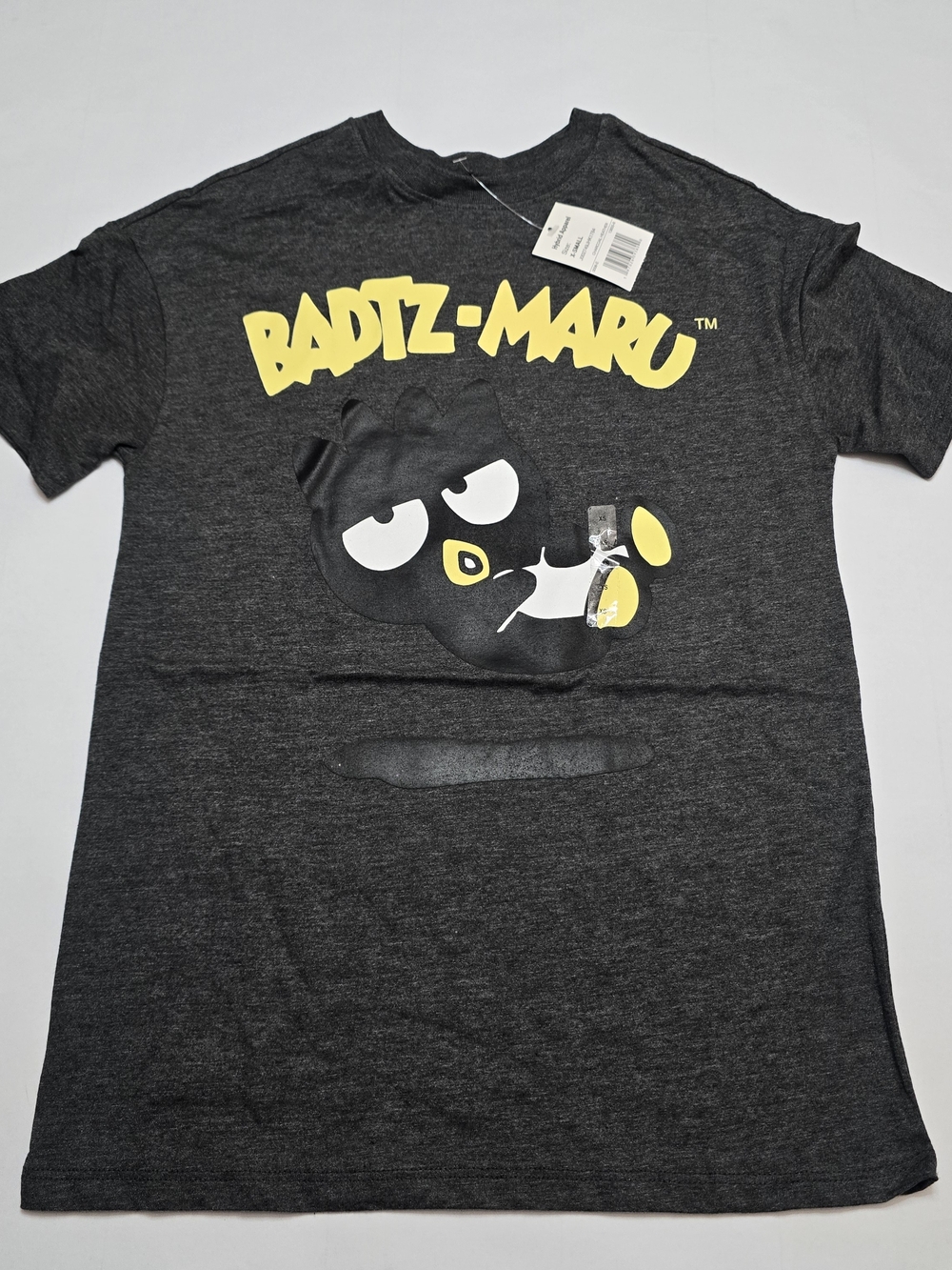 Sanrio Badtz-Maru Short Sleeve Tee - Charcoal and Yellow